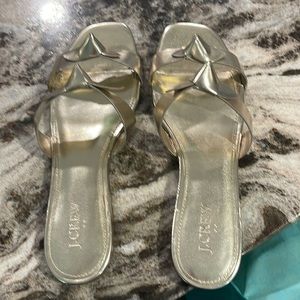 J Crew gold sandals.